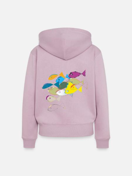 Fischschwarm Babykleidung Fisch - Frauen Premium Bio Zip Hoodie - Altrosa