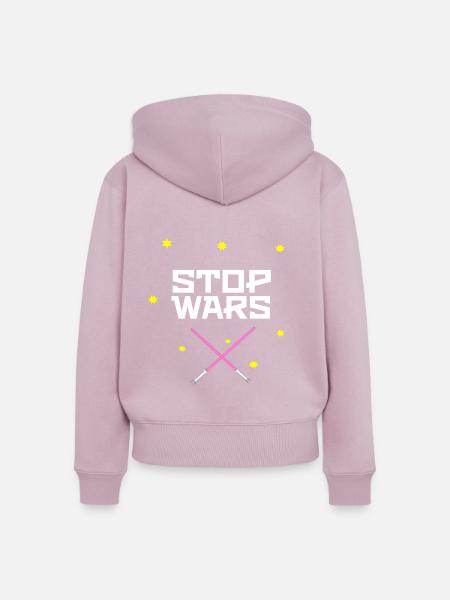 Stop Wars Geschenkidee - Frauen Premium Bio Zip Hoodie - Altrosa