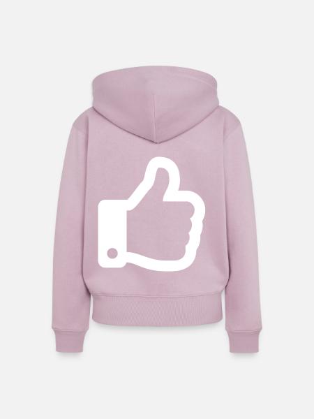 Thumbs Up White - Frauen Premium Bio Zip Hoodie - Altrosa