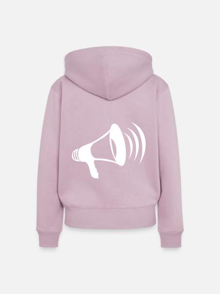 Megafon weiß - Frauen Premium Bio Zip Hoodie - Altrosa
