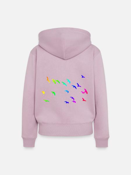 Vogelschwarm - Frauen Premium Bio Zip Hoodie - Altrosa
