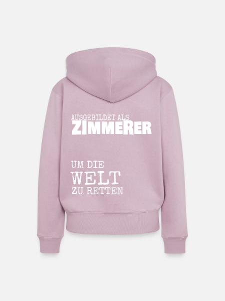 Zimmerer - Frauen Premium Bio Zip Hoodie - Altrosa