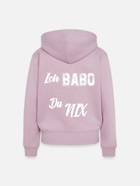 Ich Babo du nix - Frauen Premium Bio Zip Hoodie - Altrosa