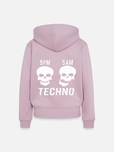 Techno meme - Frauen Premium Bio Zip Hoodie - Altrosa
