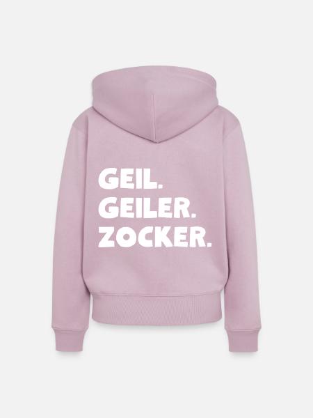 Geil. Geiler. Zocker - Frauen Premium Bio Zip Hoodie - Altrosa