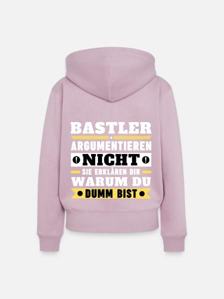 Bastler argumentieren nicht - Frauen Premium Bio Zip Hoodie - Altrosa