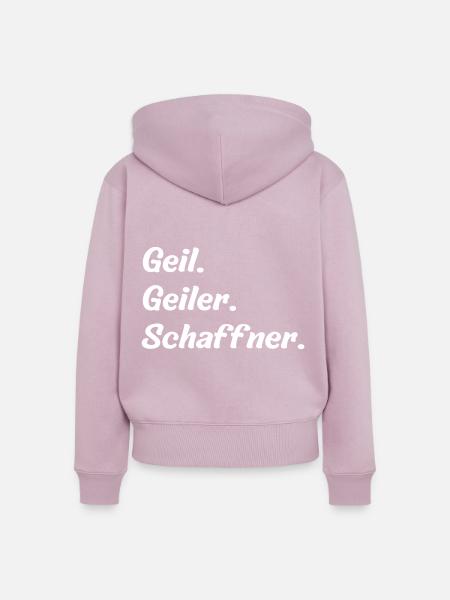 Geil. Geiler. Schaffner - Frauen Premium Bio Zip Hoodie - Altrosa