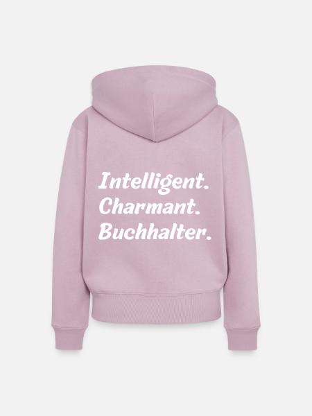 Intelligent. Charmant. Buchhalter - Frauen Premium Bio Zip Hoodie - Altrosa