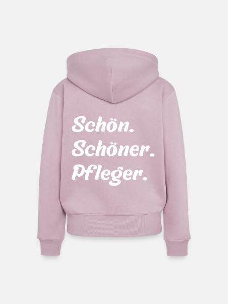 Schön. Schöner. Pfleger - Frauen Premium Bio Zip Hoodie - Altrosa