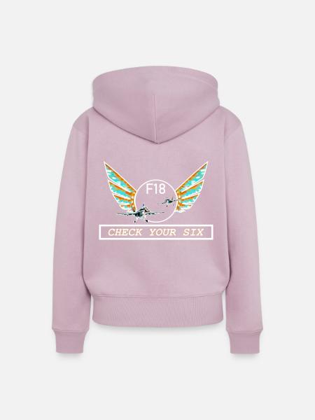 Check Your Six - Frauen Premium Bio Zip Hoodie - Altrosa