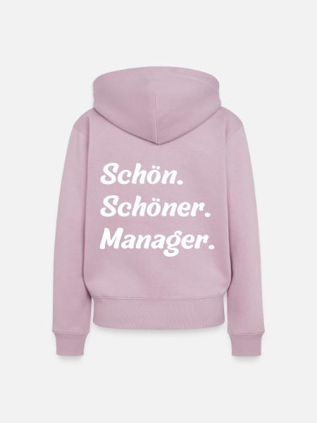 Schön. Schöner. Manager - Frauen Premium Bio Zip Hoodie - Altrosa