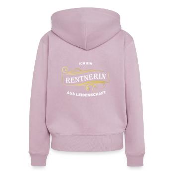 Rentnerin aus Leidenschaft - Frauen Premium Bio Zip Hoodie - Altrosa - Hinten - Julia (174cm)