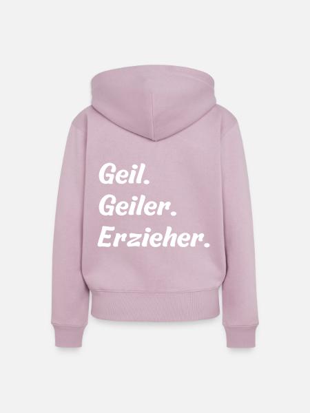 Geil. Geiler. Erzieher - Frauen Premium Bio Zip Hoodie - Altrosa