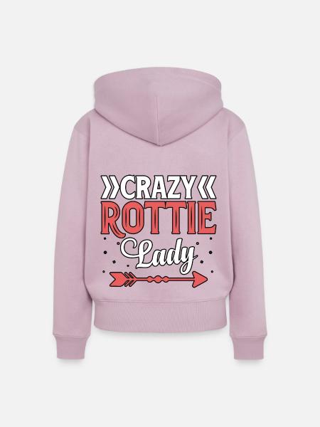 Crazy Rottie lady - Frauen Premium Bio Zip Hoodie - Altrosa