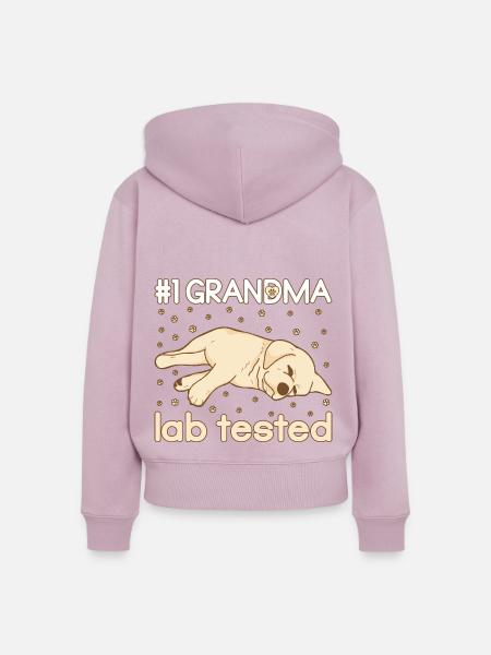 grandma lab tested - Frauen Premium Bio Zip Hoodie - Altrosa