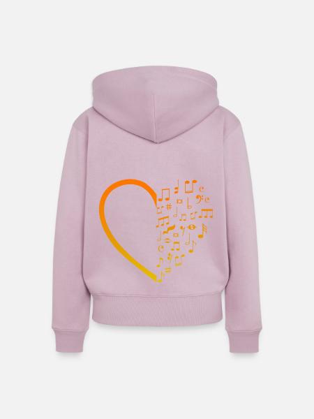 Heart Music Notes - Frauen Premium Bio Zip Hoodie - Altrosa