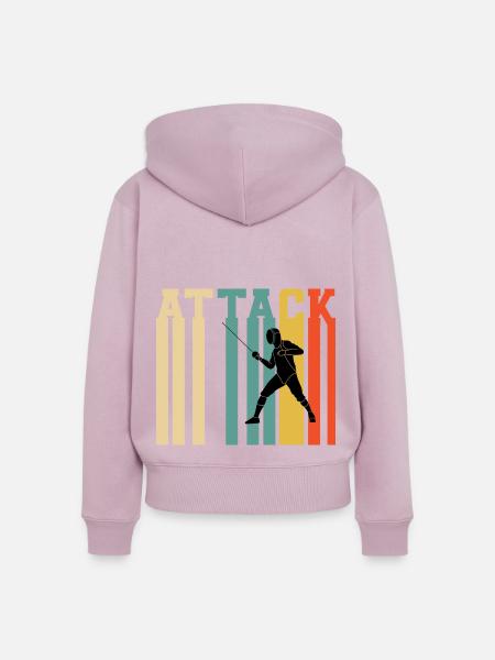Fencing Attack - Frauen Premium Bio Zip Hoodie - Altrosa