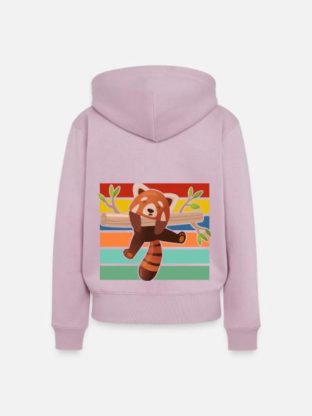 Roter Panda - Frauen Premium Bio Zip Hoodie - Altrosa