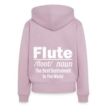 Flute Description Best Instrument - Frauen Premium Bio Zip Hoodie - Altrosa - Hinten - Julia (174cm)