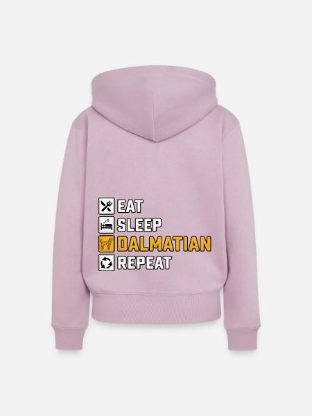 Eat sleep dalmatian repeat - Frauen Premium Bio Zip Hoodie - Altrosa