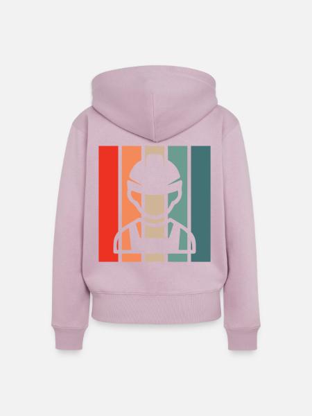 Bauarbeiter Retro - Frauen Premium Bio Zip Hoodie - Altrosa