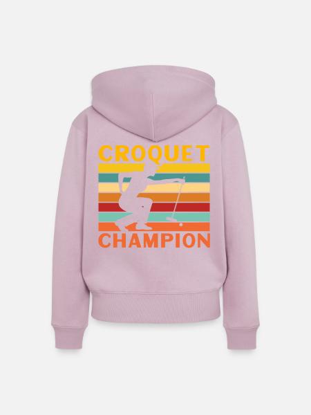 Croquet Champion - Frauen Premium Bio Zip Hoodie - Altrosa