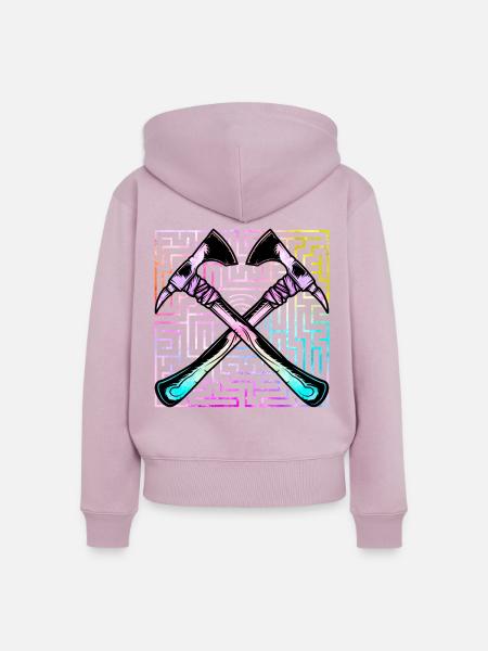 Axtwerfen - Frauen Premium Bio Zip Hoodie - Altrosa