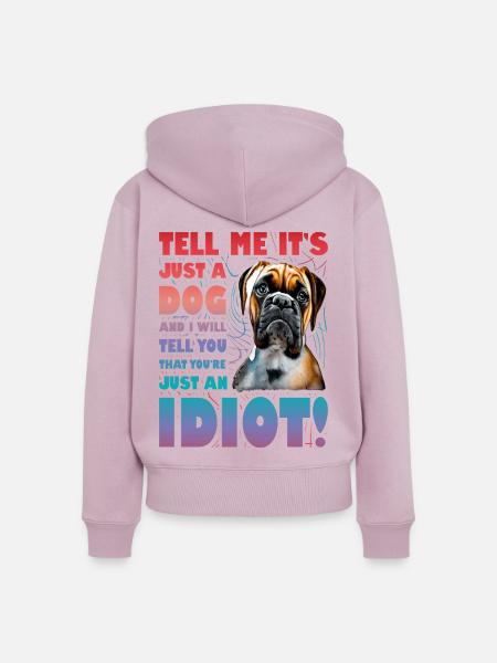 Boxer Lustiger Spruch - Frauen Premium Bio Zip Hoodie - Altrosa