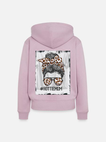 Rottie Mom - Frauen Premium Bio Zip Hoodie - Altrosa