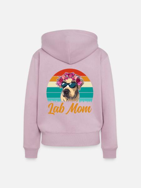 LAB MOM - Frauen Premium Bio Zip Hoodie - Altrosa