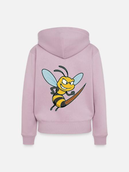 wespe das olle Stachelschwein - Frauen Premium Bio Zip Hoodie - Altrosa