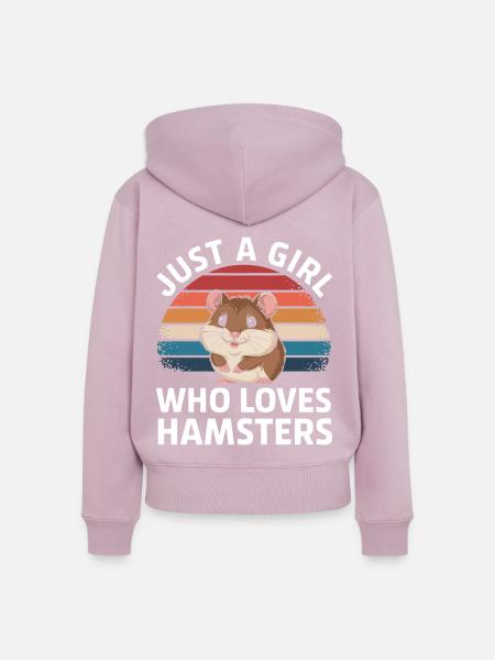 Hamster - Frauen Premium Bio Zip Hoodie - Altrosa