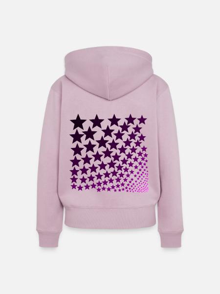 Sterne lila rosa Geschenkidee - Frauen Premium Bio Zip Hoodie - Altrosa