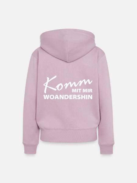 Reise Sehnsucht Sprüche - Frauen Premium Bio Zip Hoodie - Altrosa