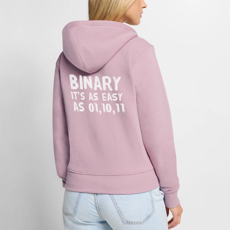 Computer scientist coder binary binary funny saying Women's Premium Organic Zip Hoodie