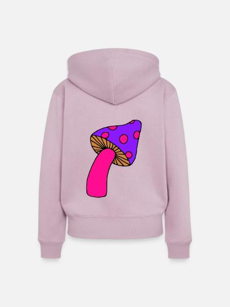 Pilz psy lila - Frauen Premium Bio Zip Hoodie - Altrosa
