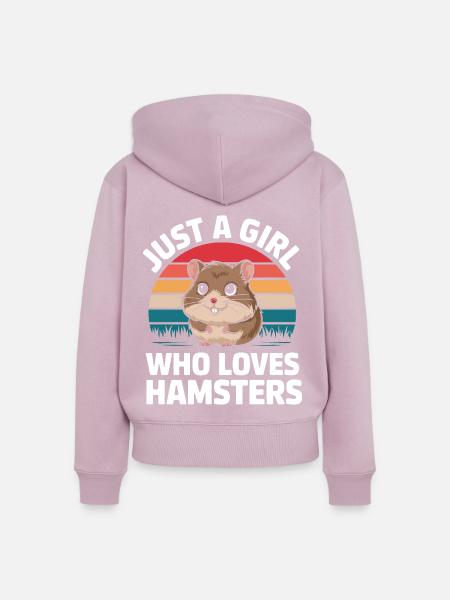 Hamster - Frauen Premium Bio Zip Hoodie - Altrosa