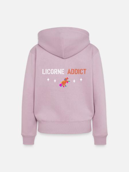 Einhorn-Süchtiger - Frauen Premium Bio Zip Hoodie - Altrosa