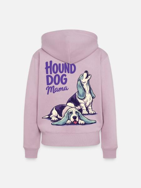 Hound Dog Mama - Frauen Premium Bio Zip Hoodie - Altrosa