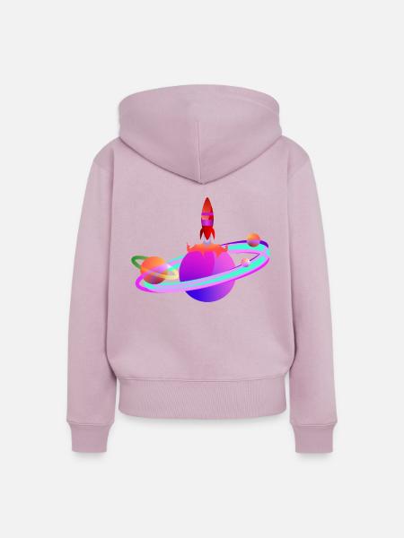 Schläger - Frauen Premium Bio Zip Hoodie - Altrosa