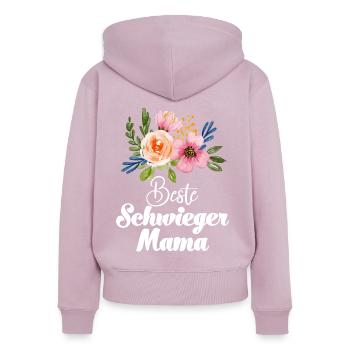 Beste Schwiegermama der Welt Schwiegermutter - Frauen Premium Bio Zip Hoodie - Altrosa - Hinten - Julia (174cm)
