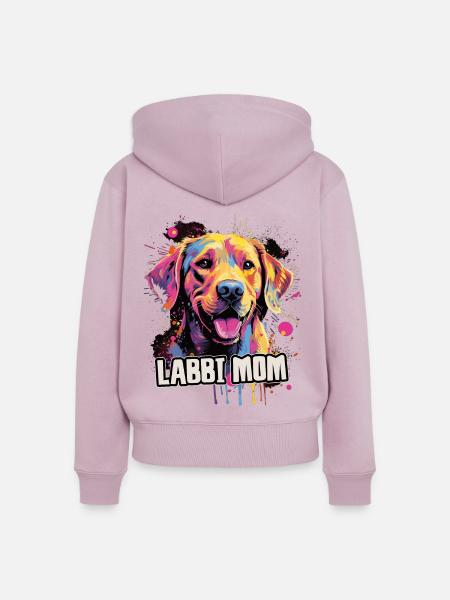 Labbi Hund Geschenk Spruch - Frauen Premium Bio Zip Hoodie - Altrosa