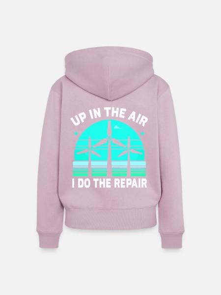 Windrad Kletterer Industriekletterer Geschenk - Frauen Premium Bio Zip Hoodie - Altrosa