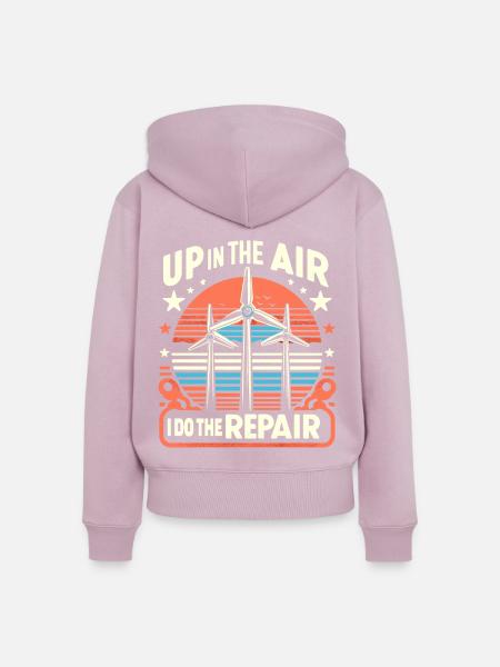 Windrad Kletterer Industriekletterer Geschenk - Frauen Premium Bio Zip Hoodie - Altrosa
