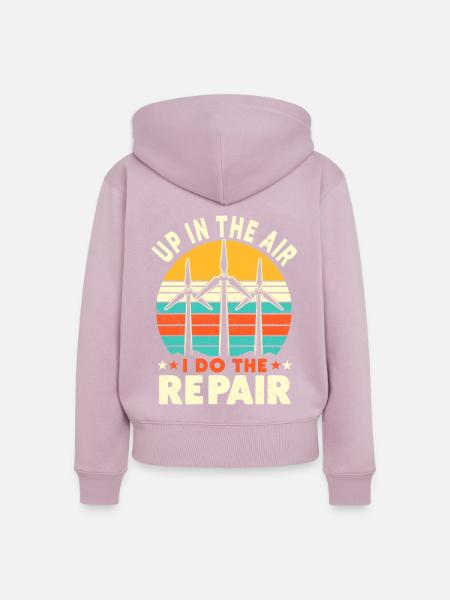 Windrad Kletterer Industriekletterer Geschenk - Frauen Premium Bio Zip Hoodie - Altrosa
