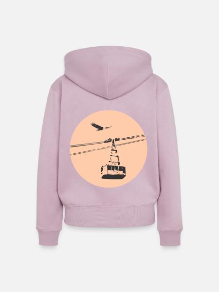 Gondel mit Adler orange - Frauen Premium Bio Zip Hoodie - Altrosa