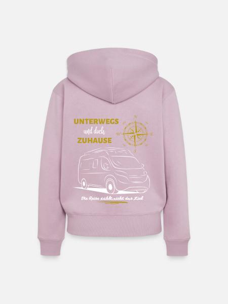 Camping Kastenwagen Wohnmobil Spruch - Frauen Premium Bio Zip Hoodie - Altrosa