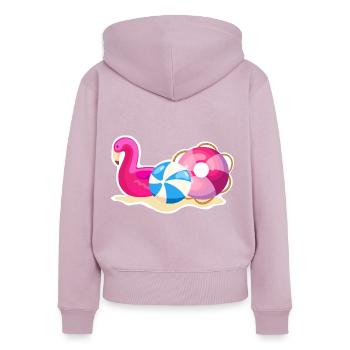 Jouets de plage - Sweat à capuche zippé Premium bio Femme - rose poudré - Dos - Julia (174cm)