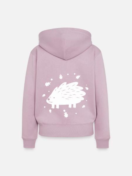 Igel - Frauen Premium Bio Zip Hoodie - Altrosa