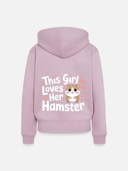 Hamster - Frauen Premium Bio Zip Hoodie - Altrosa